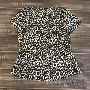 Ann Taylor Leopard Peplum Top